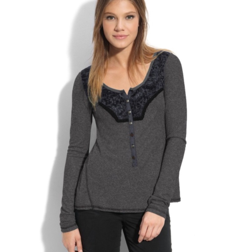 Free People Diego Henley, XS, Grey, NWOT